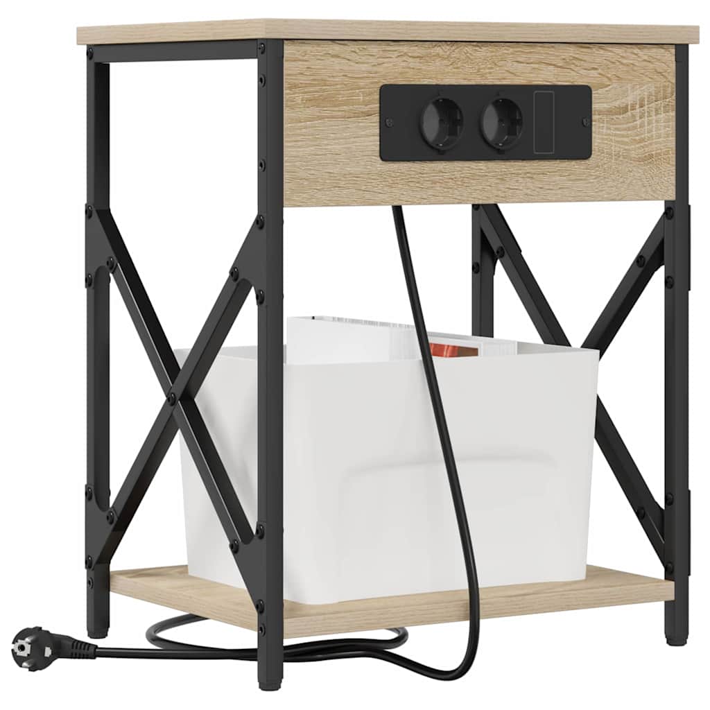 Natskab 2 pcs Sonoma-eg 41 x 31 x 51 cm Konstrueret træ