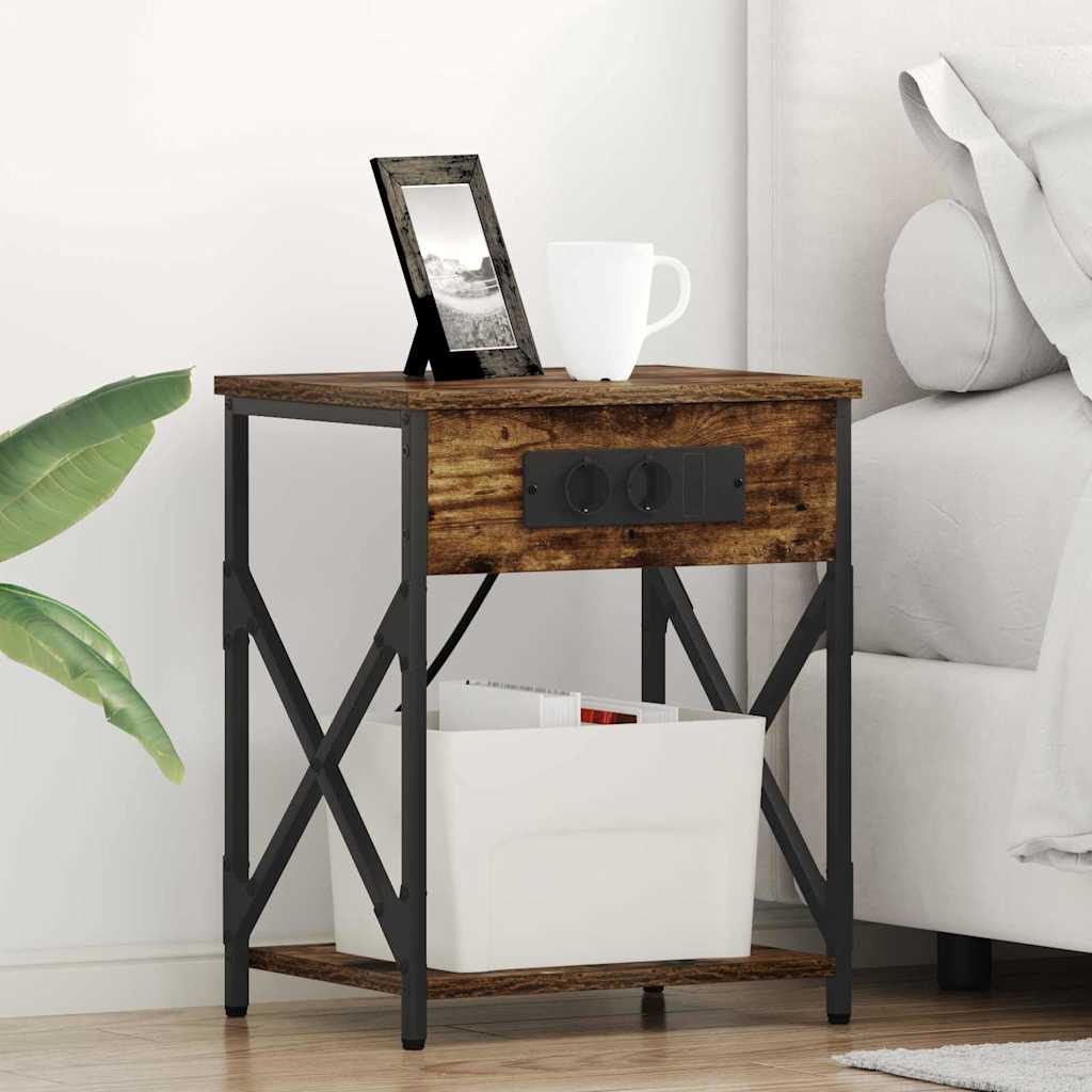 Natskab 2 pcs Røget eg 41 x 31 x 51 cm Konstrueret træ