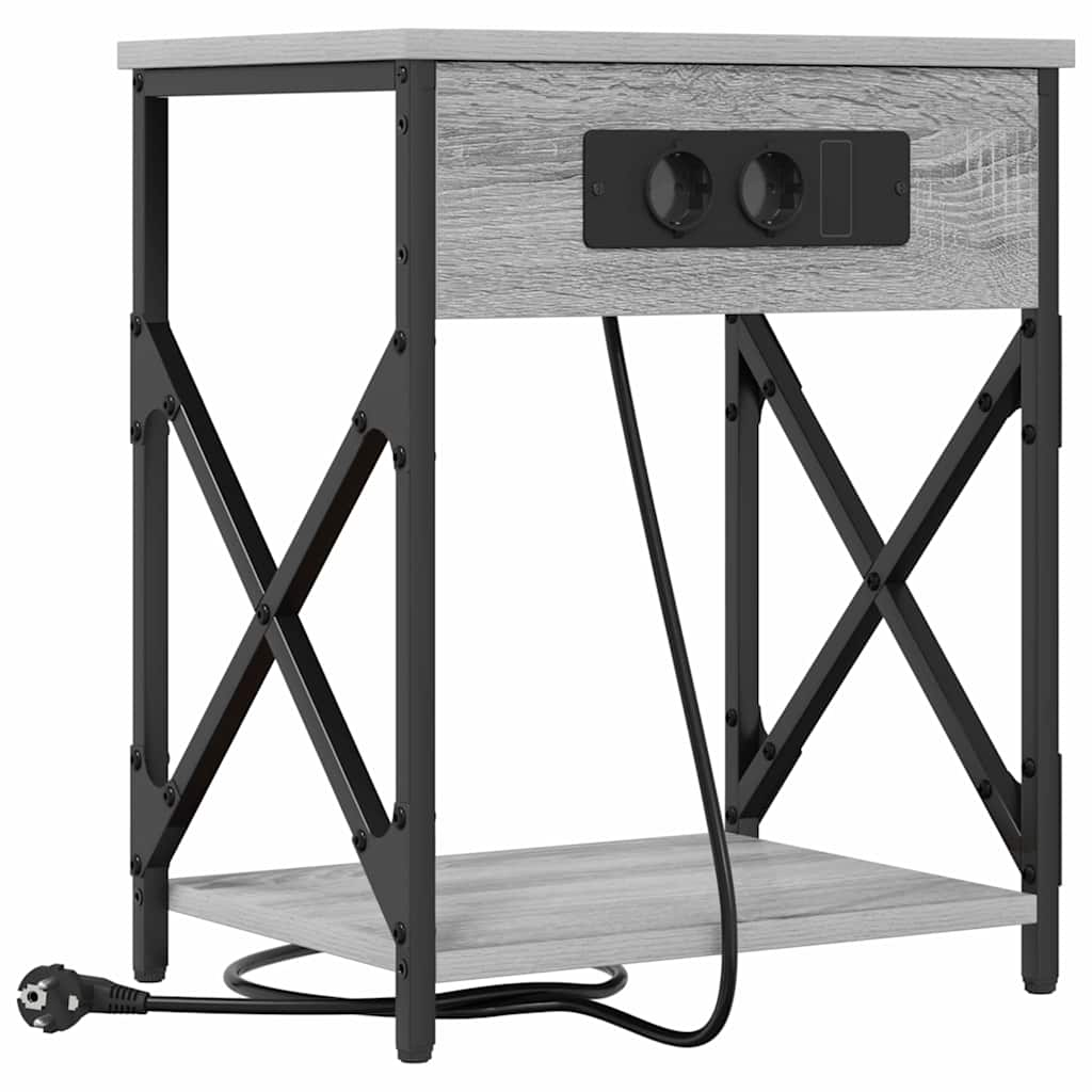 Natskab 2 pcs Grå sonoma-eg 41 x 31 x 51 cm Konstrueret træ