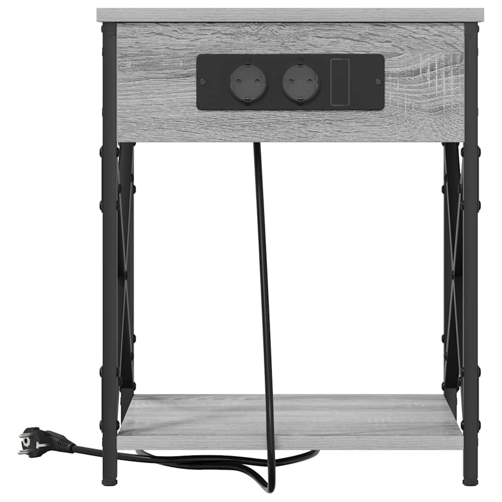 Natskab 2 pcs Grå sonoma-eg 41 x 31 x 51 cm Konstrueret træ