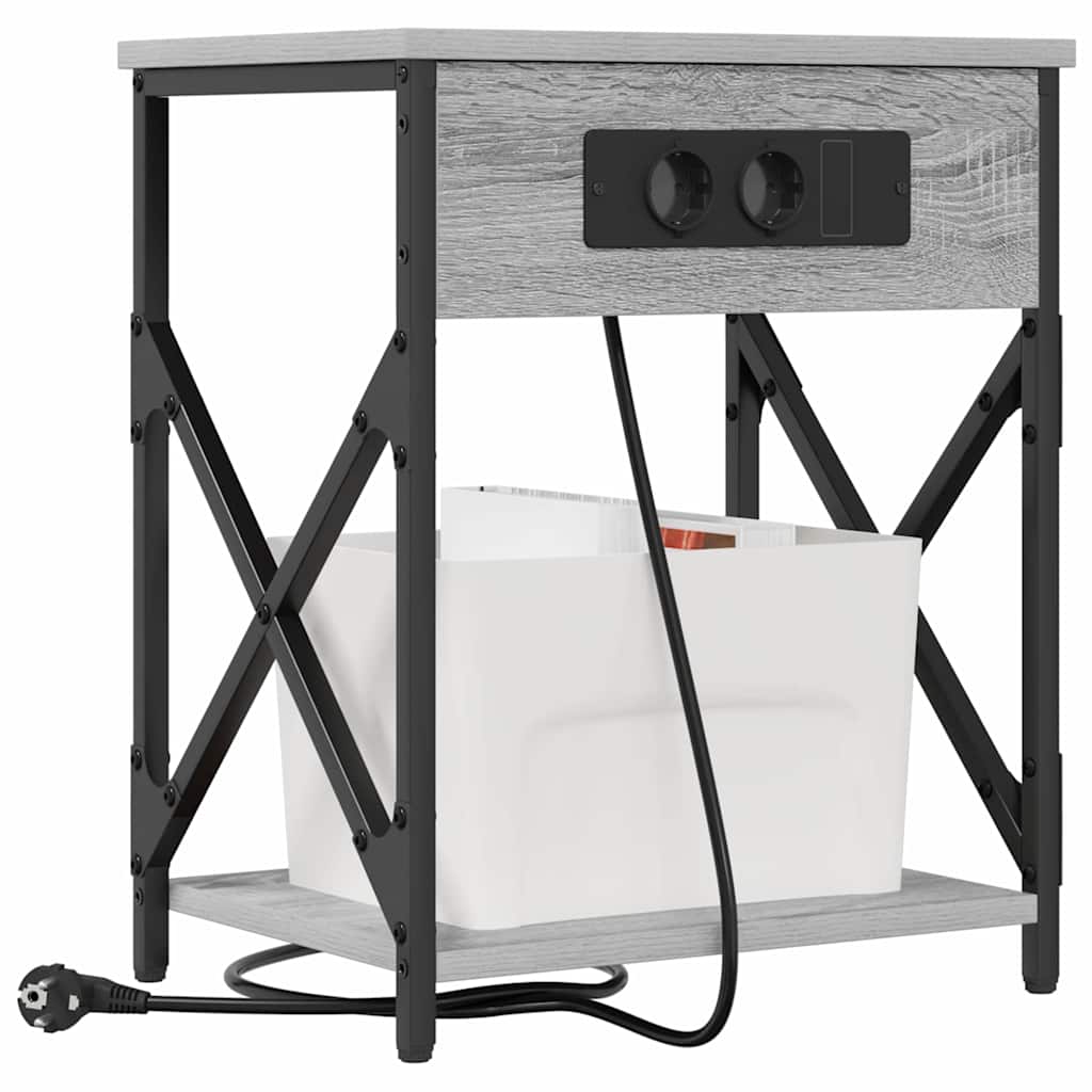 Natskab 2 pcs Grå sonoma-eg 41 x 31 x 51 cm Konstrueret træ