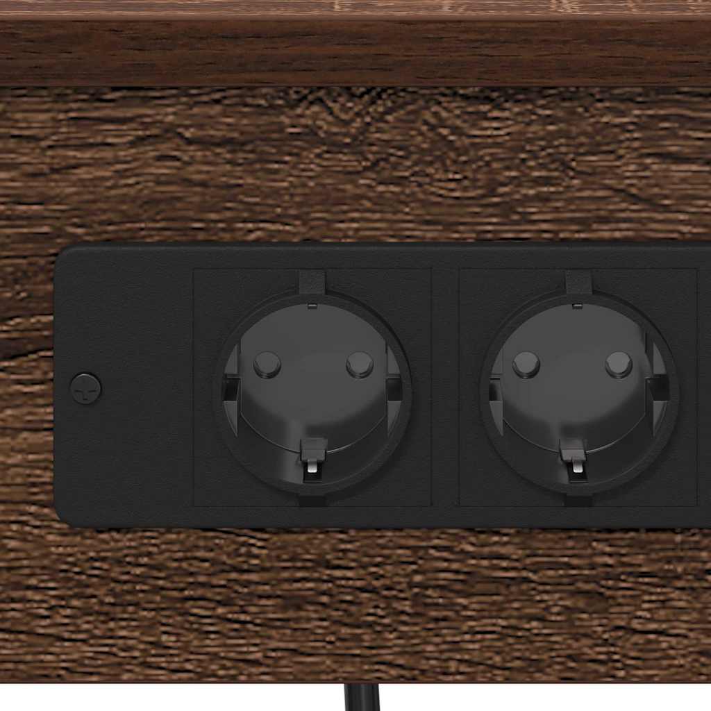Natskab med Lade Station 2 pcs Brun eg Konstrueret træ