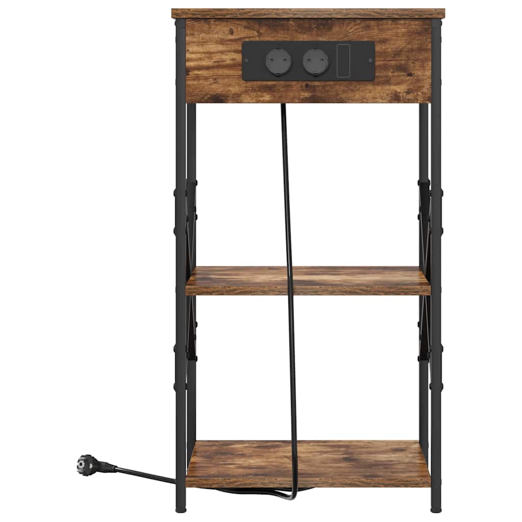 Natskab 2 pcs Røget eg 41 x 31 x 76 cm Konstrueret træ