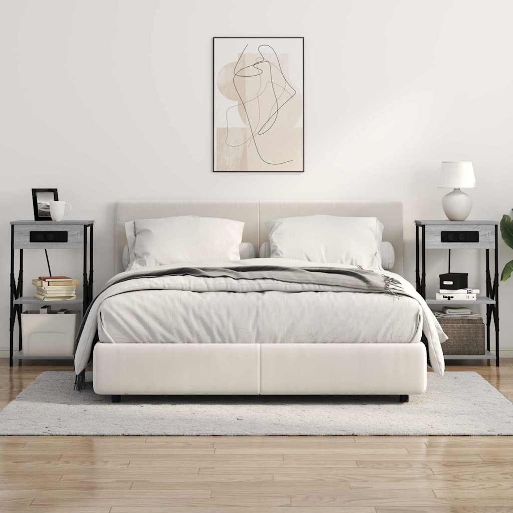 Natskab 2 pcs Grå sonoma-eg 41 x 31 x 76 cm Konstrueret træ