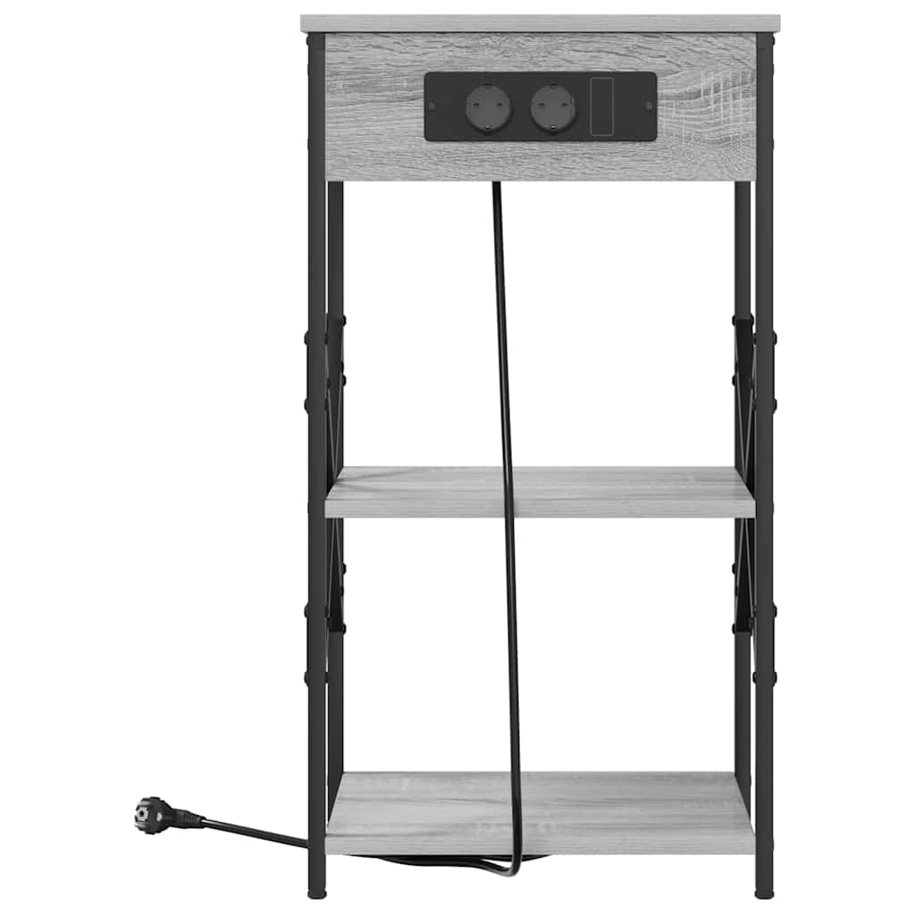 Natskab 2 pcs Grå sonoma-eg 41 x 31 x 76 cm Konstrueret træ