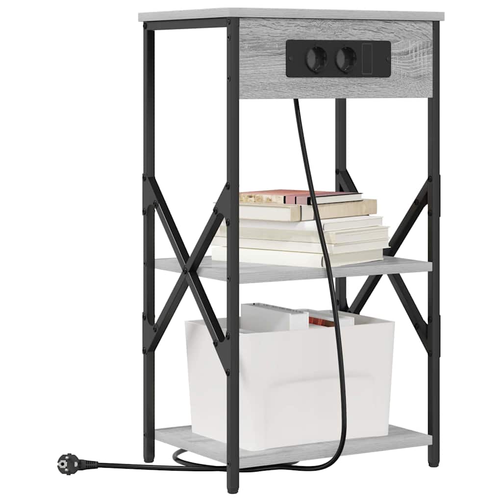Natskab 2 pcs Grå sonoma-eg 41 x 31 x 76 cm Konstrueret træ