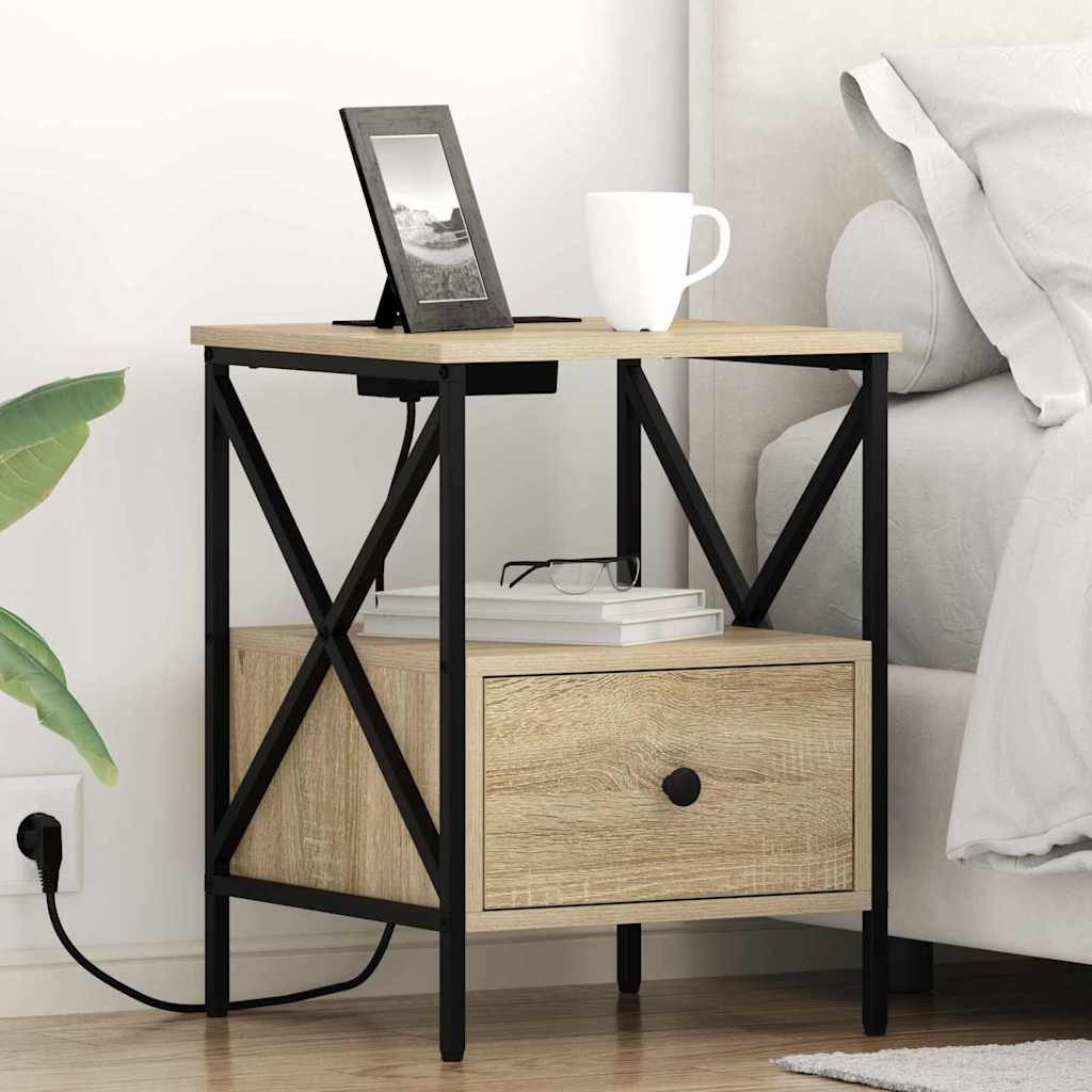 Natskab 2 pcs Sonoma-eg 41.5 x 40.5 x 55 cm Konstrueret træ