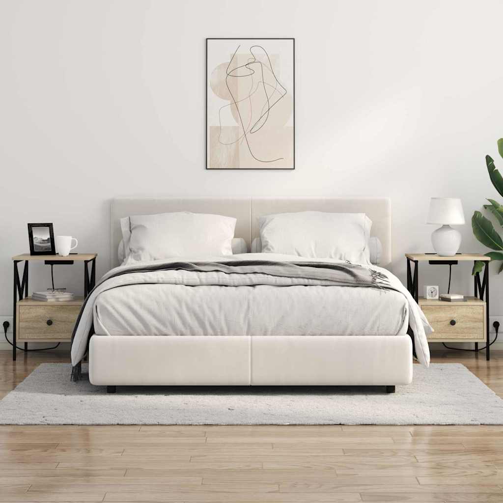 Natskab 2 pcs Sonoma-eg 41.5 x 40.5 x 55 cm Konstrueret træ