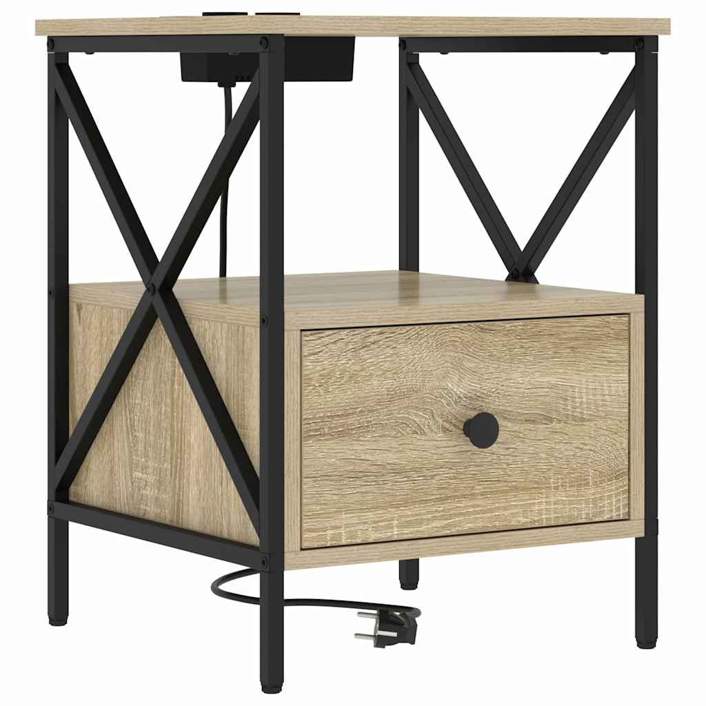 Natskab 2 pcs Sonoma-eg 41.5 x 40.5 x 55 cm Konstrueret træ