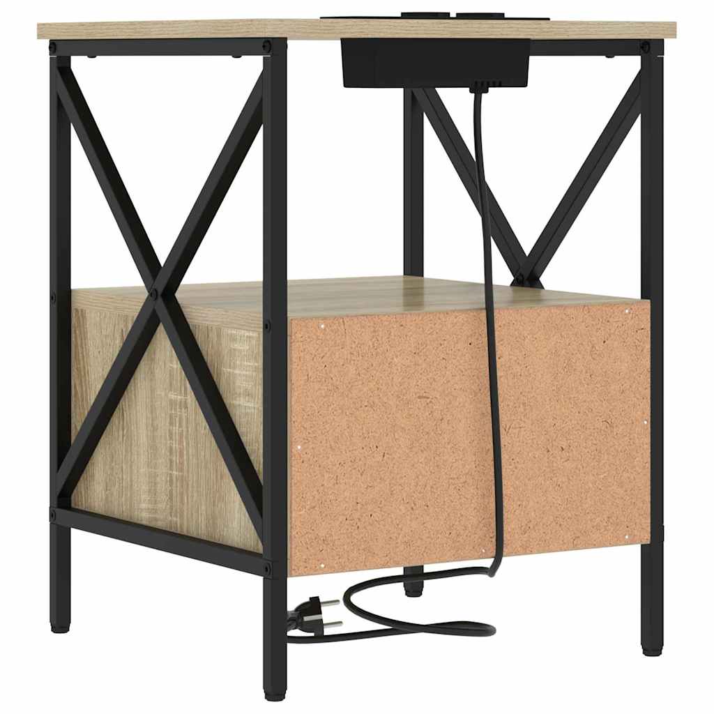 Natskab 2 pcs Sonoma-eg 41.5 x 40.5 x 55 cm Konstrueret træ