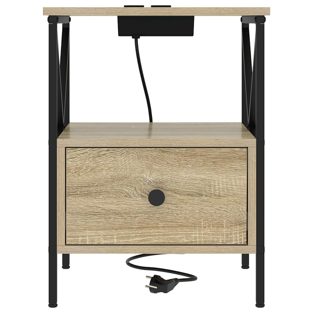 Natskab 2 pcs Sonoma-eg 41.5 x 40.5 x 55 cm Konstrueret træ