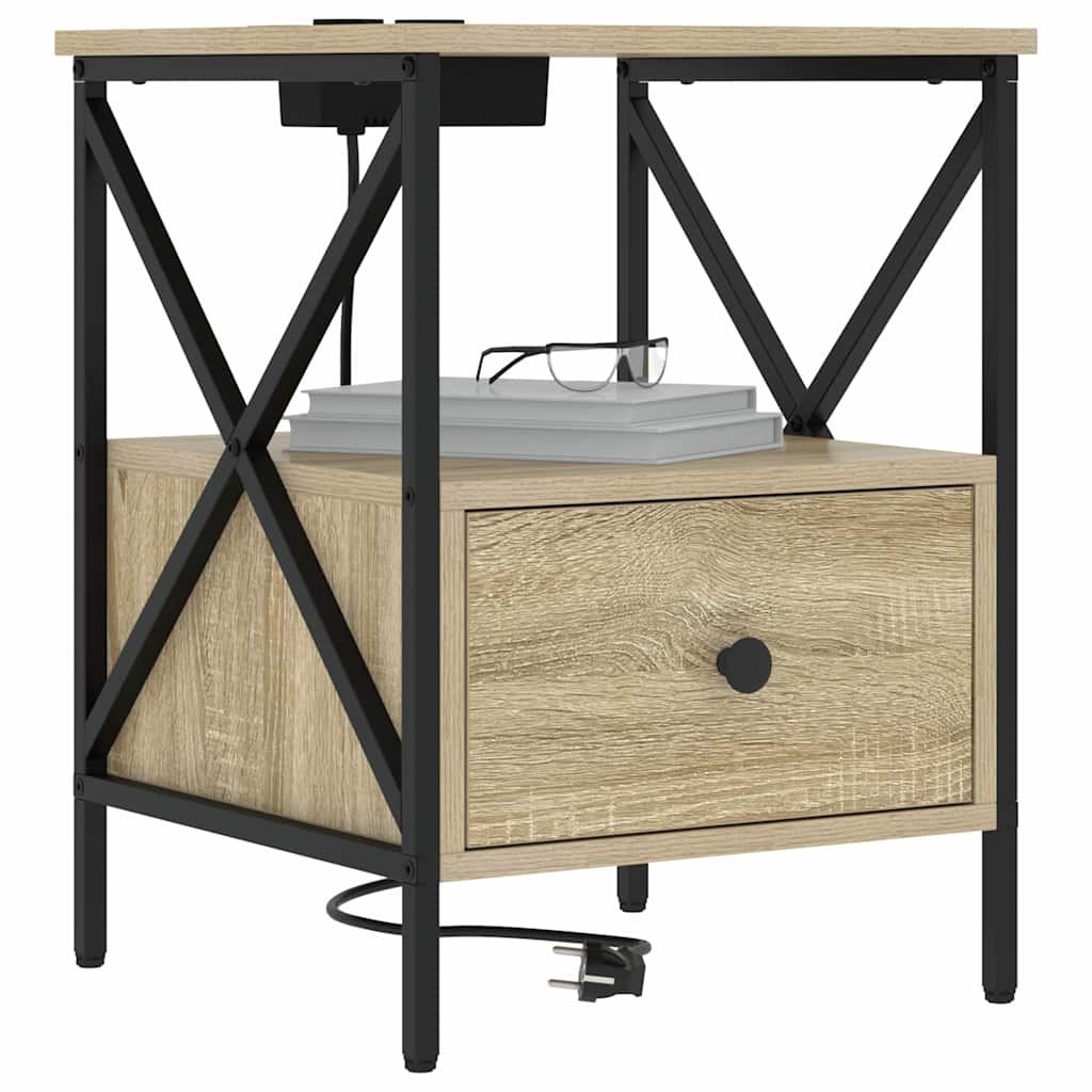 Natskab 2 pcs Sonoma-eg 41.5 x 40.5 x 55 cm Konstrueret træ