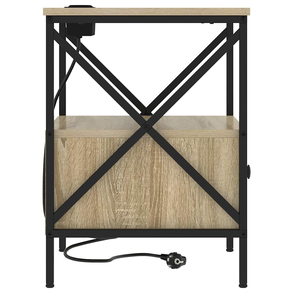 Natskab 2 pcs Sonoma-eg 41.5 x 40.5 x 55 cm Konstrueret træ