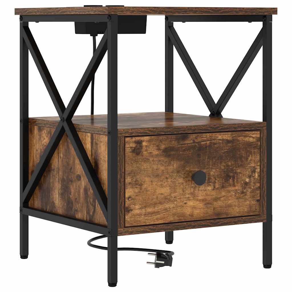 Natskab 2 pcs Røget eg 41.5 x 40.5 x 55 cm Konstrueret træ