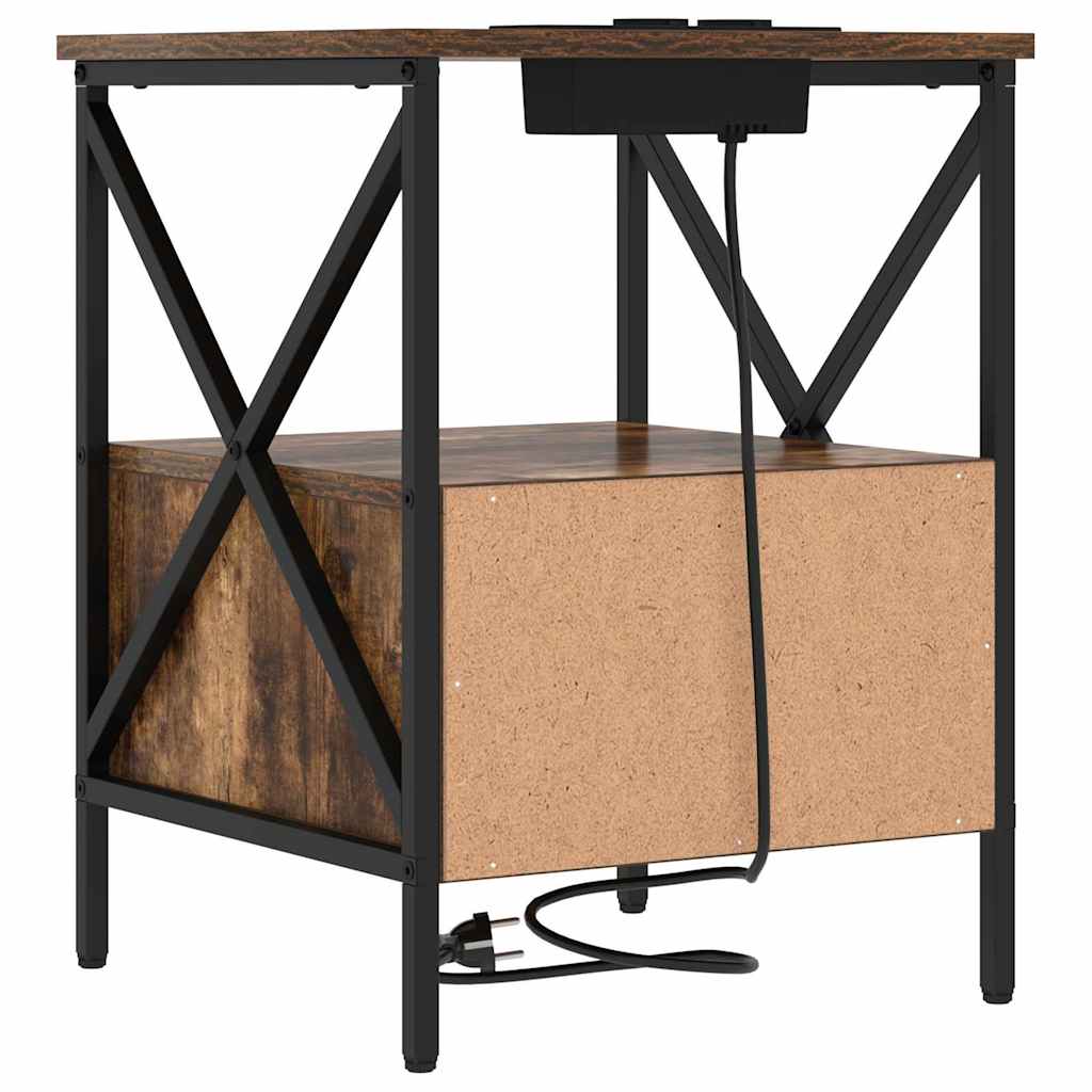 Natskab 2 pcs Røget eg 41.5 x 40.5 x 55 cm Konstrueret træ