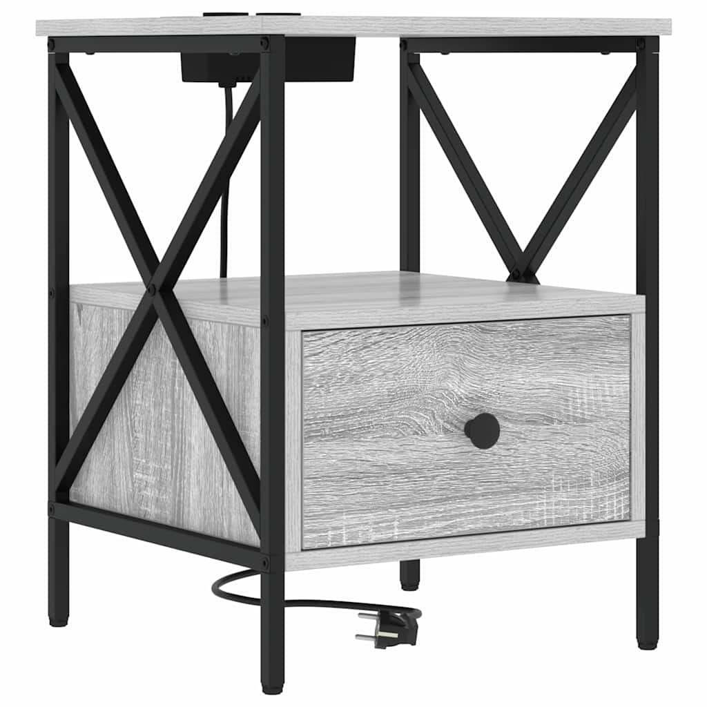 Natskab 2 pcs Grå sonoma-eg 41.5 x 40.5 x 55 cm Konstrueret træ