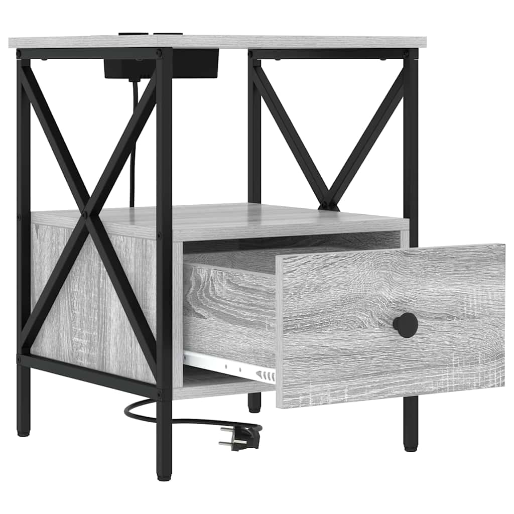 Natskab 2 pcs Grå sonoma-eg 41.5 x 40.5 x 55 cm Konstrueret træ
