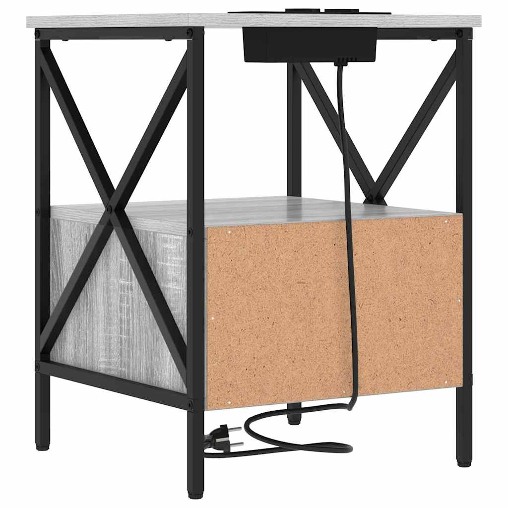 Natskab 2 pcs Grå sonoma-eg 41.5 x 40.5 x 55 cm Konstrueret træ