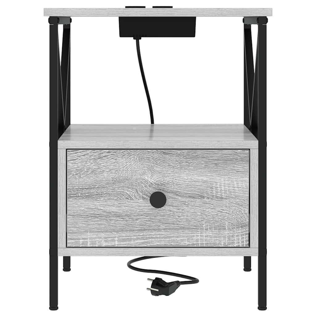 Natskab 2 pcs Grå sonoma-eg 41.5 x 40.5 x 55 cm Konstrueret træ