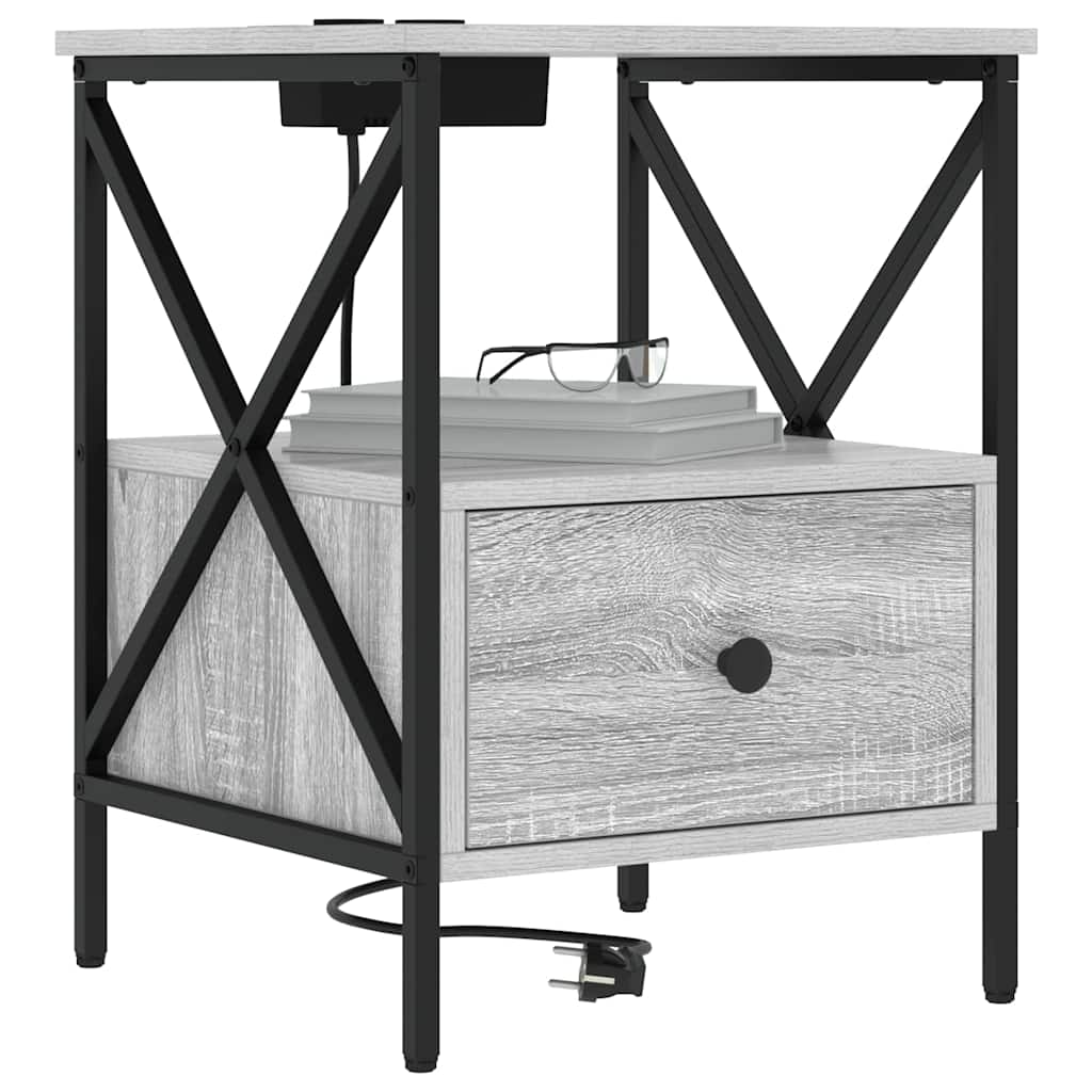 Natskab 2 pcs Grå sonoma-eg 41.5 x 40.5 x 55 cm Konstrueret træ