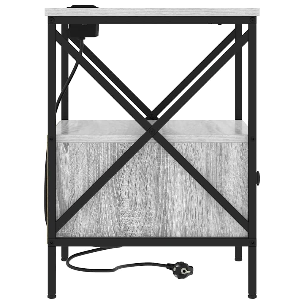 Natskab 2 pcs Grå sonoma-eg 41.5 x 40.5 x 55 cm Konstrueret træ