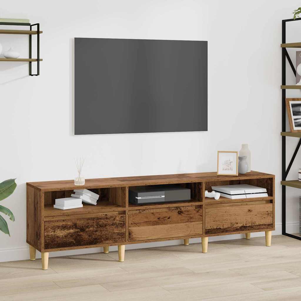 TV-skab med skuffe Gammelt træ 150 x 30 x 45 cm Konstrueret træ