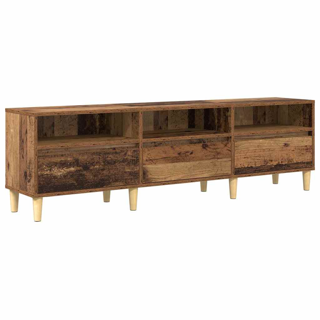 TV-skab med skuffe Gammelt træ 150 x 30 x 45 cm Konstrueret træ