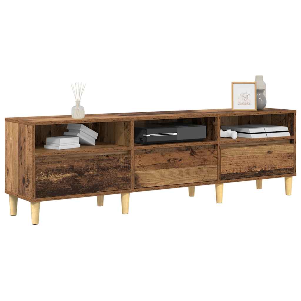 TV-skab med skuffe Gammelt træ 150 x 30 x 45 cm Konstrueret træ