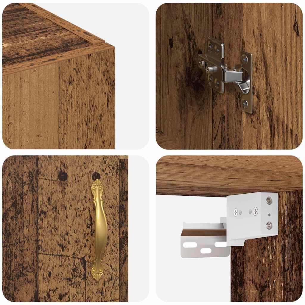 Vægskab Gammelt træ 69,5 x 34 x 90 cm Konstrueret træ