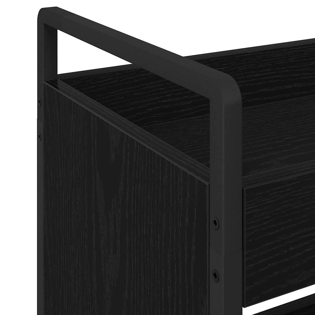 Køkkenvogn Sort eg 70 x 30 x 82 cm Konstrueret træ