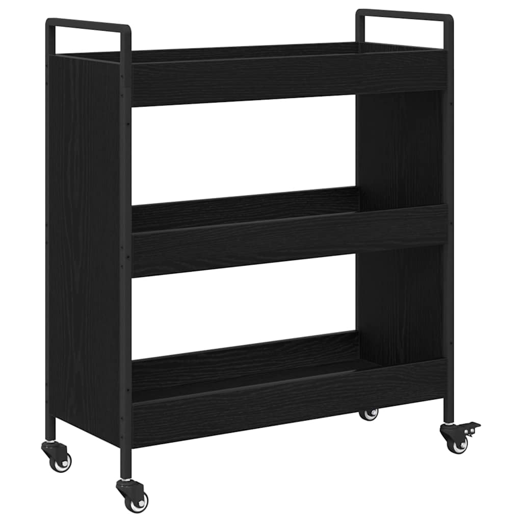 Køkkenvogn Sort eg 70 x 30 x 82 cm Konstrueret træ