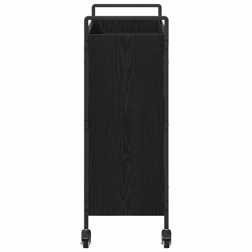 Køkkenvogn Sort eg 70 x 30 x 82 cm Konstrueret træ