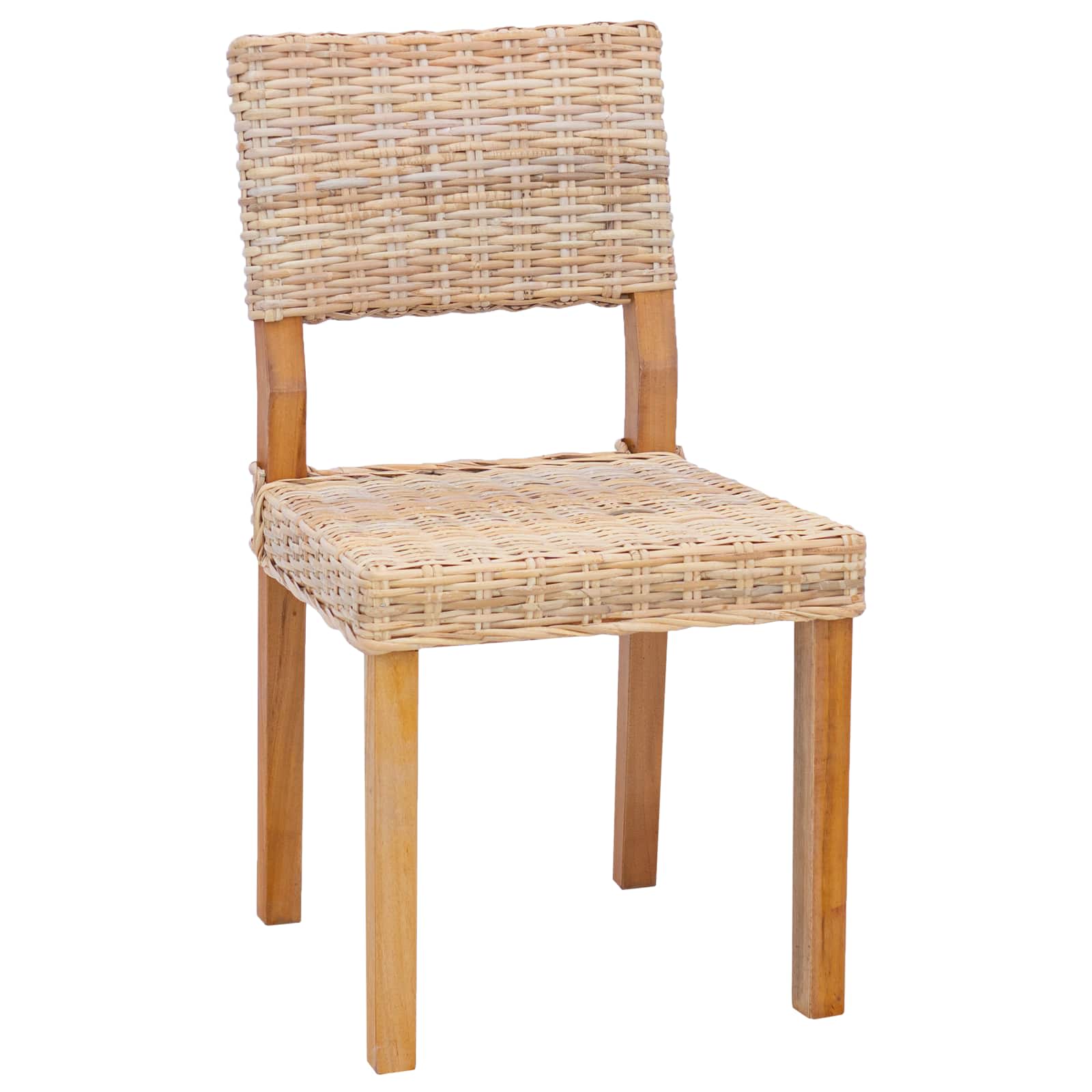 Spisestuestol 2 pcs Naturfarvet 46 x 55 x 84 cm Kubu rattan