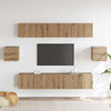 6 Piece TV Skab Sæt Artisan Eg Konstrueret Træ
