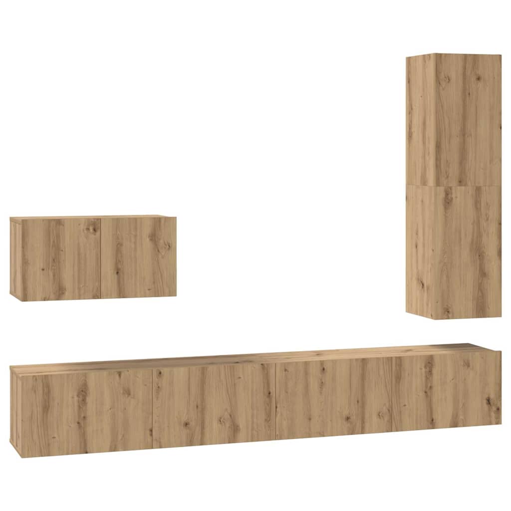 TV-møbelsæt 4 pcs artisan eg 30.5 x 30 x 110 cm Konstrueret træ