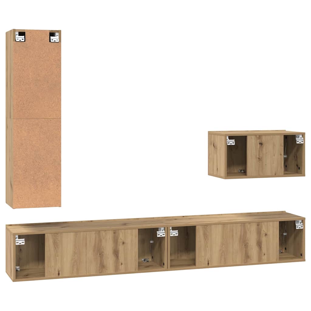 TV-møbelsæt 4 pcs artisan eg 30.5 x 30 x 110 cm Konstrueret træ
