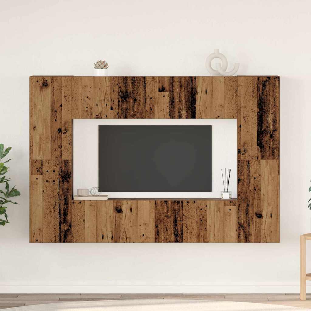 TV-møbelsæt 8 pcs Gammelt træ 60 x 30 x 30 cm Konstrueret træ