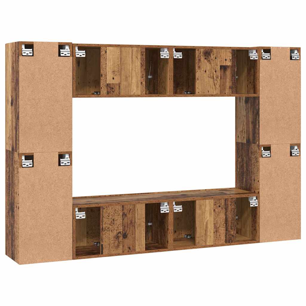 TV-møbelsæt 8 pcs Gammelt træ 60 x 30 x 30 cm Konstrueret træ