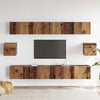 TV-møbelsæt Vægmonteret 6 pcs Gammelt træ 100 x 30 x 30 cm træ