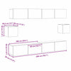 TV-møbelsæt Vægmonteret 6 pcs Gammelt træ 100 x 30 x 30 cm træ