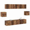 TV-møbelsæt Vægmonteret 6 pcs Gammelt træ 80 x 30 x 30 cm træ