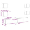 TV-skab 6 pcs Brun 200 x 30 x 30 cm Konstrueret træ