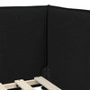 Hjørnesengramme med hovedgærde Sort 100 x 200 cm Stof
