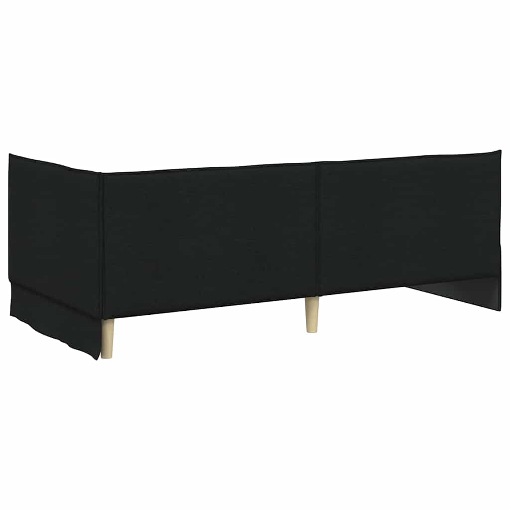 Hjørnesengramme med hovedgærde Sort 100 x 200 cm Stof