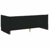 Hjørnesengramme med hovedgærde Sort 100 x 200 cm Stof