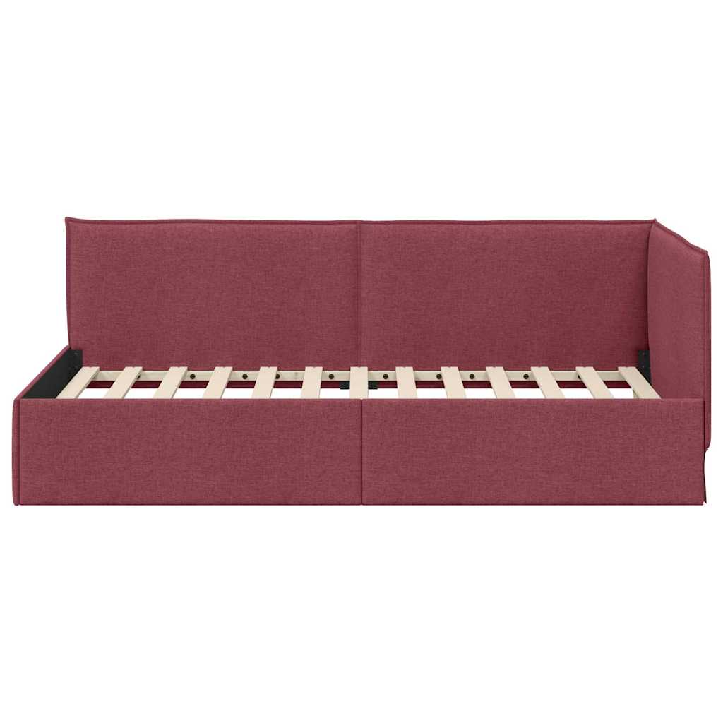 Hjørnesengramme med hovedgærde Vinrød 100 x 200 cm Stof