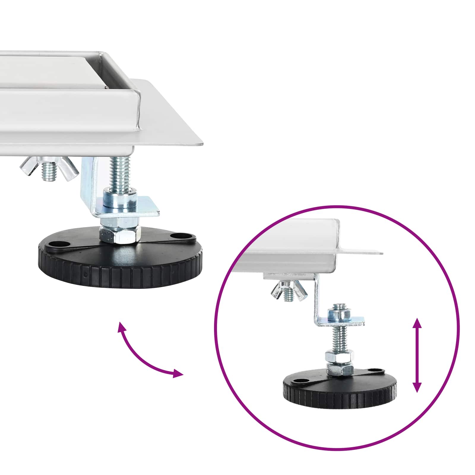 Bruserafløb 2-i-1 med 360° Siphon Sølv 50 cm Rustfrit Stål 304