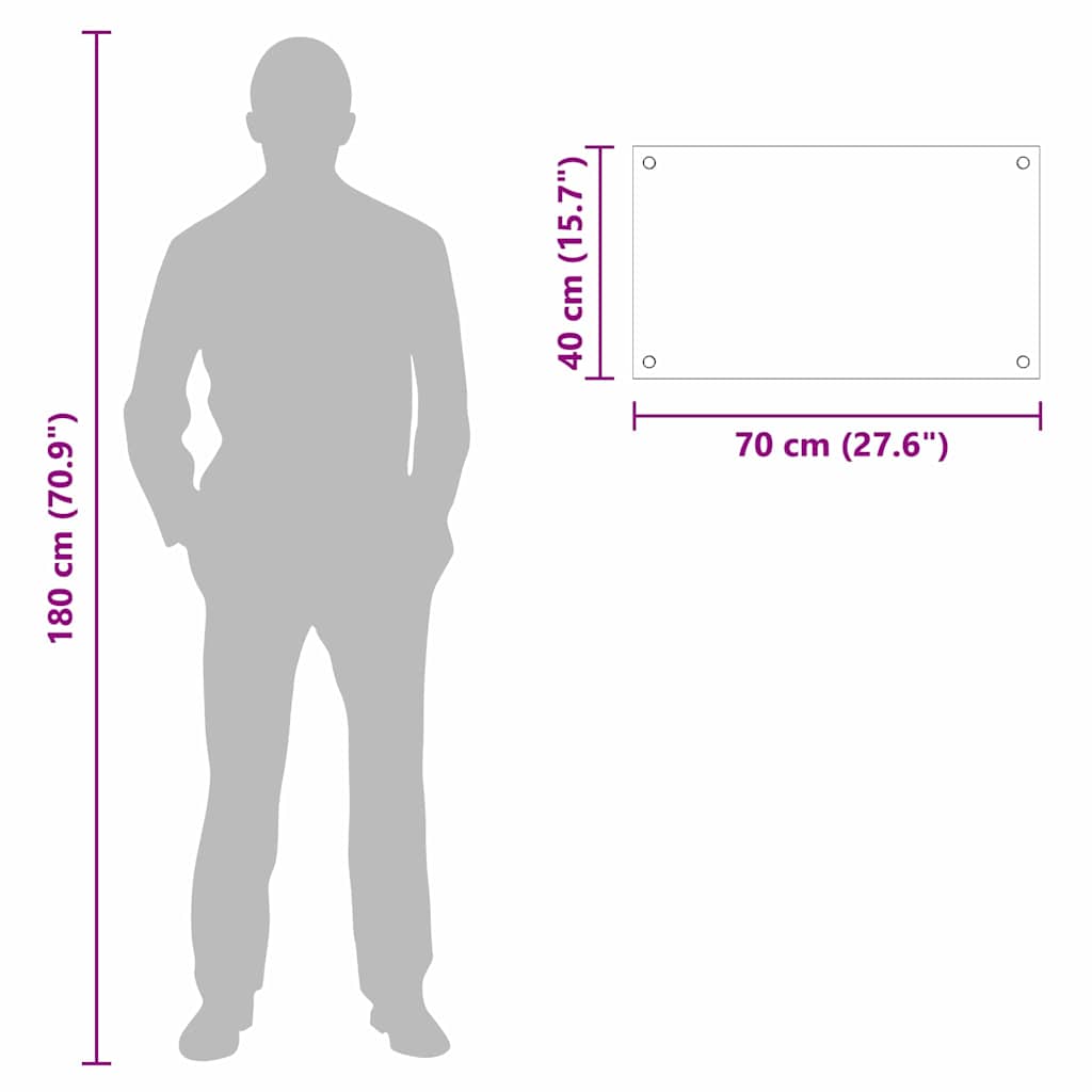 Køkken bagvæg Sort 70 x 40 cm hærdet glas