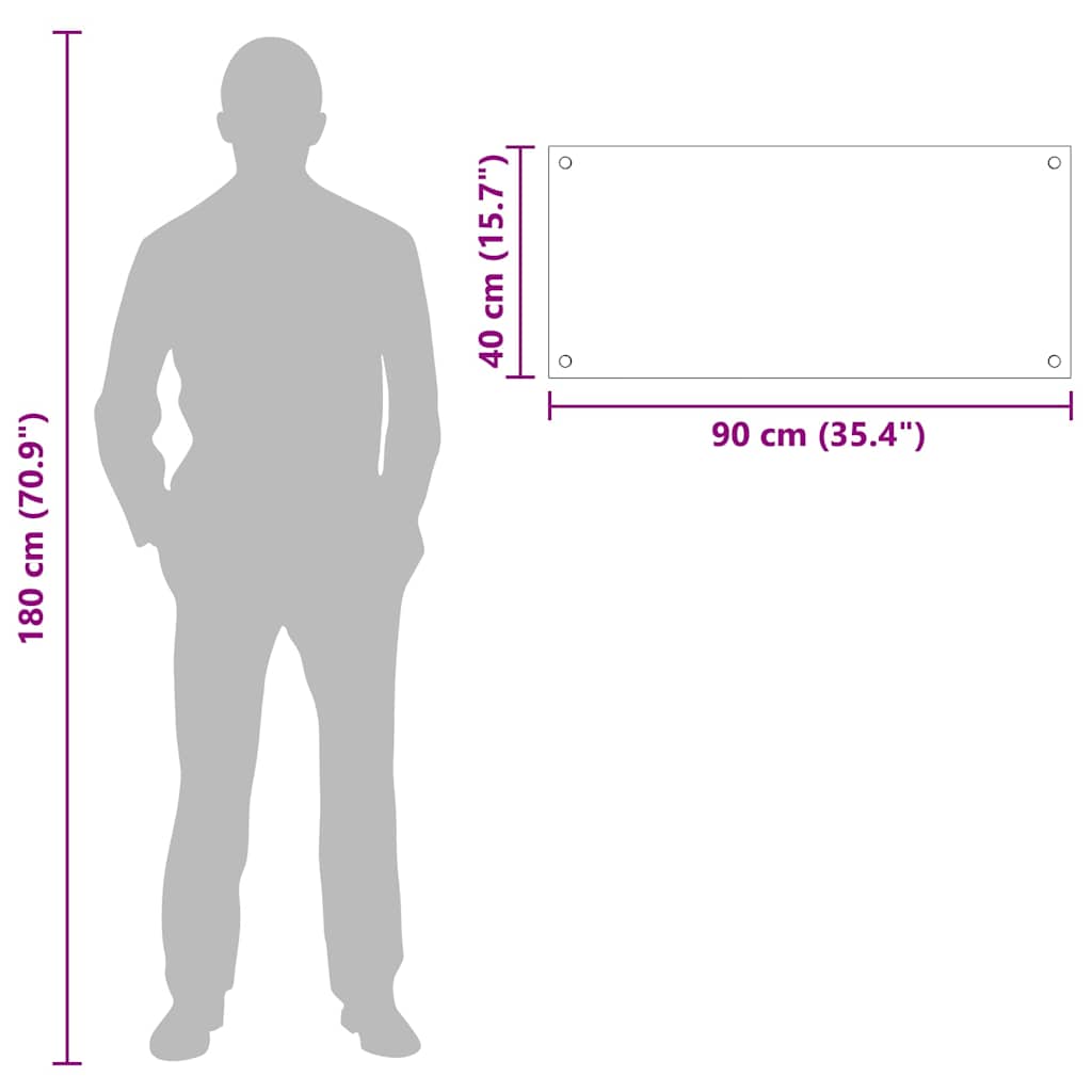 Køkken bagvæg Sort 90 x 40 cm hærdet glas