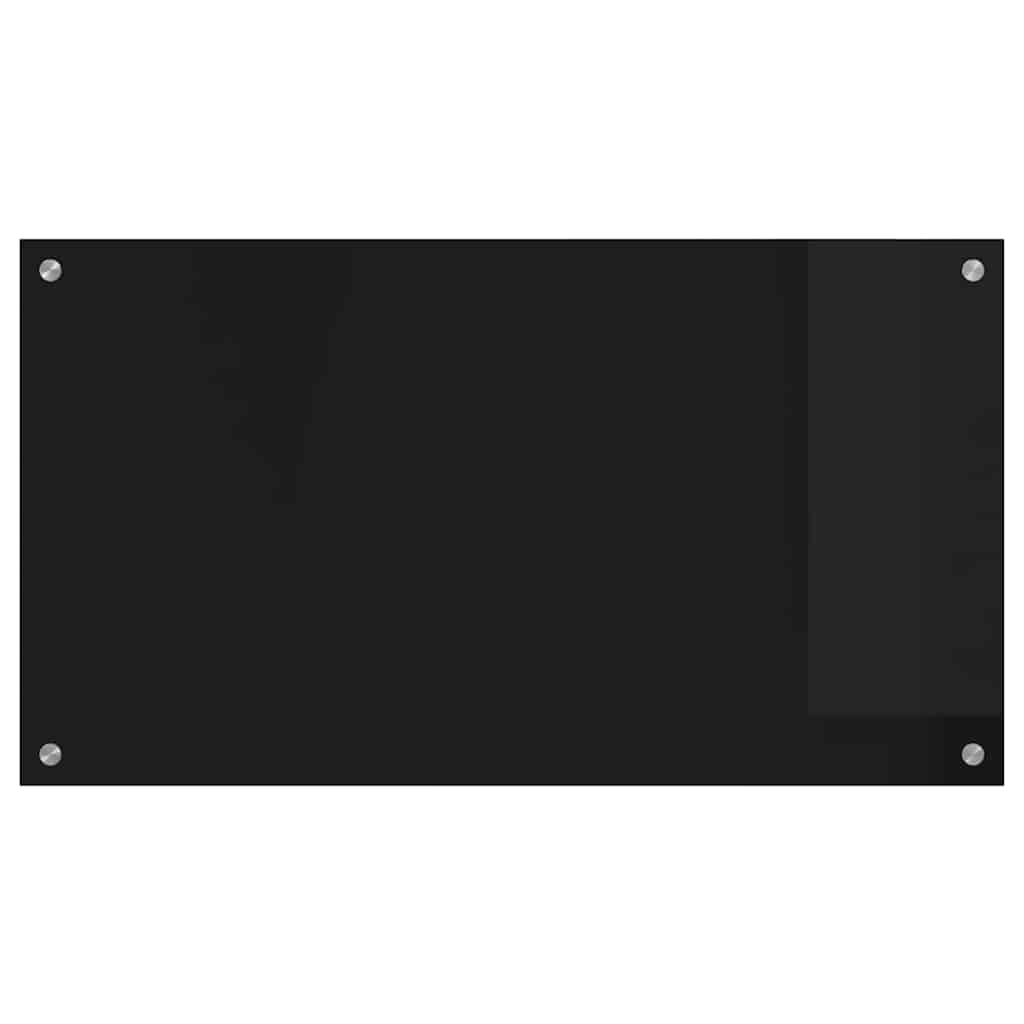 Køkken bagvæg Sort 90 x 50 cm hærdet glas